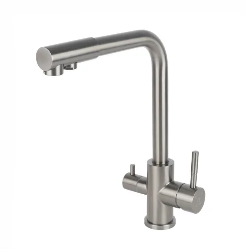 Смеситель для кухни Wasser Zimmer ZM-6607B-Q с подключением к фильтру питьевой воды, графит, SUS304