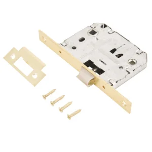 Защёлка АЛЛЮР АРТ L7050S SB мат.золото планка18мм без ручек с фиксатором