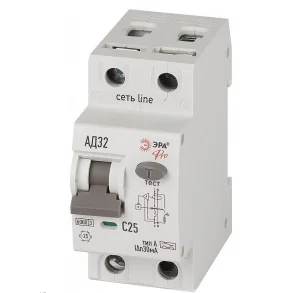 Выключатель автоматический дифференциального тока 2п (1P+N) C 25А 30мА тип A 6кА АД-32 Pro D326E2C25A30 Б0059198 Эра