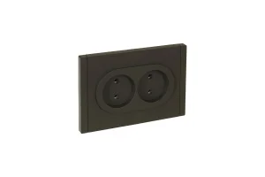 Розетка 2-м СП  Forte&Plano  FP326 10А без заземл. без защ. шторок безвинт. крепл. сер. IEK FP-R20-1