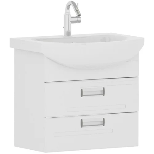 Тумба подвесная  Joli 60.2Y  белый с 2 ящ. с раковиной Балтика 60 (Volna)  1