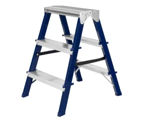 Стремянка 3 ступени стальная двухсторонняя Сибртех 97933