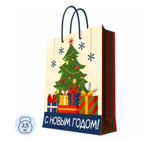 Бумажный пакет для сувенирной продукции с ламинацией, с шириной основания 26 cм, плотность бумаги 140 г/м2 26x32,4x12,7см 95758FE