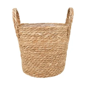 Кашпо плетеное "Сафари" 265х265х230мм круглое с ручками (Natural House) *1