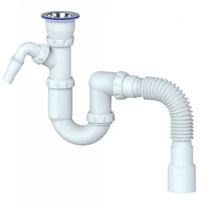 Сифон д/умывальника Ø1 1/2"х40/50 мм Y320V прямоточный, отвод для стир. машины *1/40 (Unicorn) *1