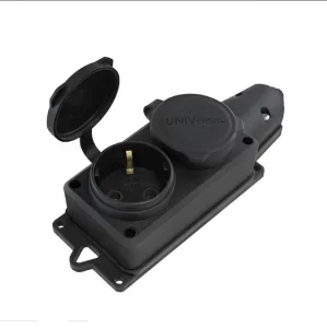 Колодка удлинителя 2-м каучук IP44 с заземл. компакт с заглушками 1788 UNIVersal  1 30