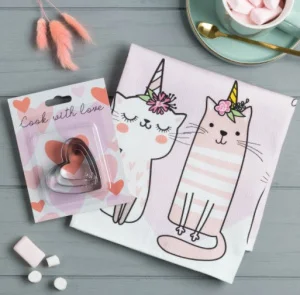 Набор  Love forever  полотенце 40х73см, саржа 190гр м2, формочки для печенья 4685244  1