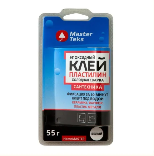Клей-пластилин эпоксидный MasterTeks холодная сварка для сантехники белый 55мл 9753192  1 18