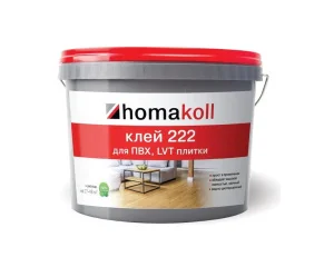 Клей Homakoll 222 для ПВХ, LVT плитки водно-дисперсионный 3,5л/3,5кг *1