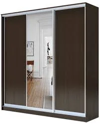 Комплект для шкаф-купе Венге (Арабика) 3-дверный (705мм) с зеркалом 600*2090*2400мм