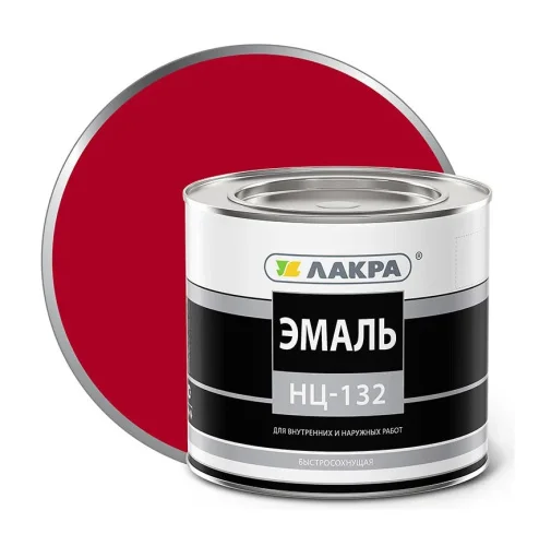 Эмаль НЦ-132 красный 1,7кг Лакра 0008086  1 6 300