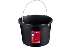 ЗУБР  16 л, ударопрочный пластик, с носиком, строительное ведро (06093-16) ЗУБР  16 л, ударопрочный пластик, с носиком, строительное ведро (06093-16)