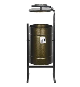 Урна для мусора 21л "Космос" круглая с крышкой и пепельницей бронза Ц1550 *1 Урна для мусора 21л "Космос" круглая с крышкой и пепельницей бронза Ц1550 *1