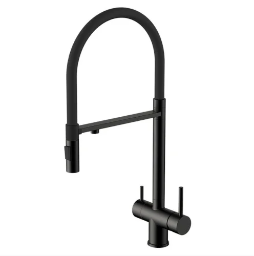 Смеситель для кухни GROSS AQUA GA3188611SSMBB Neosteel Черный, с подключением к фильтру питьевой вод