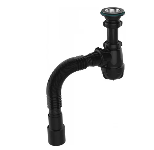 Сифон бутылочный 1 1 4х40 с мет.реш. с г.т. 40х40 50 BLACK S1084 (Aquant)  1