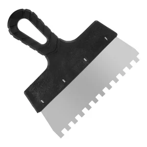 Шпатель фасадный "Мастер", зубчатый, нерж. сталь 0,4мм, пластик. рукоятка, 200мм, зуб 8х8мм,