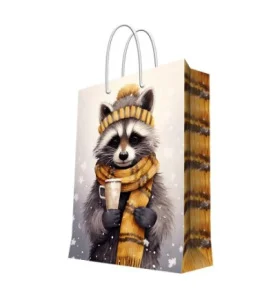 Бумажный пакет для сувенирной продукции с ламинацией, с шириной основания 26 cм, плотность бумаги 140 г/м2 26x32,4x12,7см 93079FE