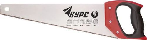 Ножовка по дереву 400мм ТPI 12 каленый зуб 3D двухкомпонентная рукоятка Курс 40371  1