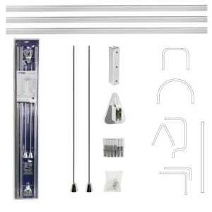 Карниз для ванной хром с гибкой перекладиной Gfmark 100012