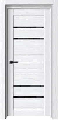 Полотно дверное SunDoors 2 Белый бланко черное стекло ПО 600