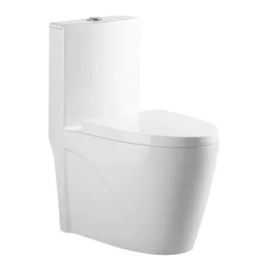 Унитаз моноблок напольный Knois KN6224000 горизонтальный выпуск, душевой тип смыва, микролифт, 68х39