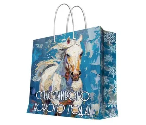 Бумажный пакет для сувенирной продукции с ламинацией, с шириной основания 23 cм, плотность бумаги 140 г/м2 23x18x11см 95727FE