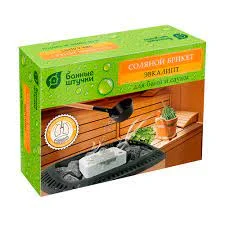 Соляной брикет с травами Эвкалипт 1300г для бани и сауны "Банные штучки" 32255 *1/9