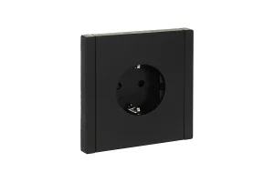Розетка 1-м СП  Forte&Plano  FP115 16А с заземл. защ. шторки винт. крепл. черный IEK FP-R14-16-K02