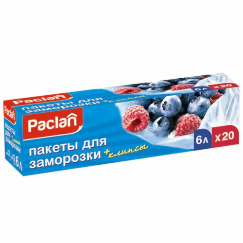 Пакеты для заморозки Paclan 6л 30х46см 20шт  1
