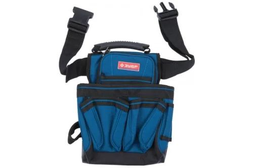 Подсумок поясной 230х240х230мм 7 карманов держатель для молотка Зубр 38634  1