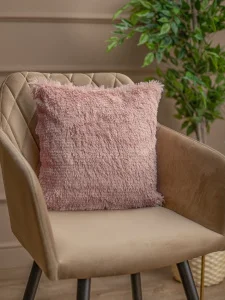 Наволочка декоративная мягкий мех TF Fn072 PI4v 40х40см розовая пудра 18582 (Buenas noches)  1