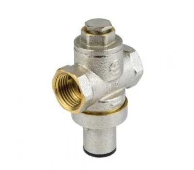 Регулятор давления 2002-01 поршневой латунь (1-6бар) под манометр Ду15 Ру16 ВР ВР 130С (84 1) (Aquas