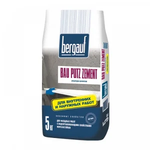 Штукатурка цементная фасадная Bergauf Bau Putz Zement 5кг Штукатурка цементная фасадная Bergauf Bau Putz Zement 5кг