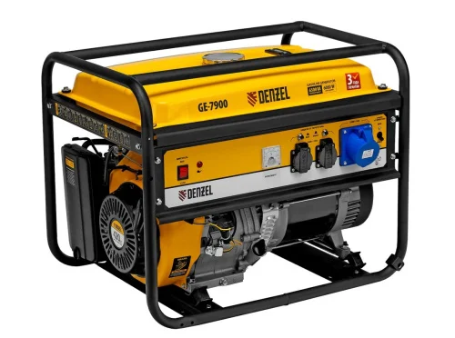 Генератор бензиновый Denzel GE-7900 6,5кВт 220В 50Гц 25л ручной старт 94638  1