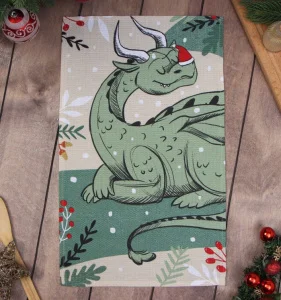 Полотенце Доляна  Новогоднее настроение  28х46 см, 100% хл, вафля  дракон 160 г м2 9770483