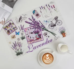 Салфетка на стол Доляна Лаванда 42×29см ПВХ 2444791