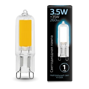 Лампа Gauss G9 AC220-240V 3.5W 260lm 4100K стекло LED *1/10/200