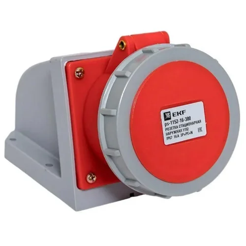 Розетка стационарная наружная 1152 3Р+РЕ+N 16А 380В IP67 PROxima ps-1152-16-380 (EKF)  1