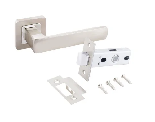 Комплект ручка+защелка АЛЛЮР АРТ  КОЛОМБО  SN+L45-8 SN (2380 S45) мат.никель  20