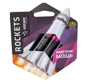 Элемент питания алкал. AA LR6 (упак 4 шт) KOSLR6ROCKETS4BL premium ROCKETS (Космос)  1 24
