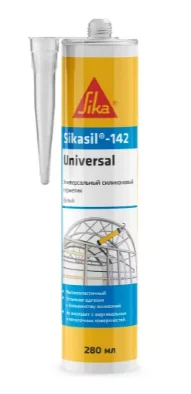 Герметик силиконовый универсальный  Sikasil-142 прозрачный 280мл (Sika)  12