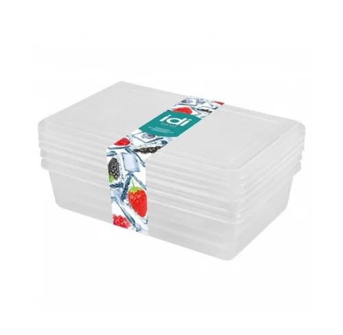 Набор контейнеров для заморозки продуктов  Asti  3шт 0,75л прямоугольные прозрачные 221100801 00  1