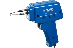 Паяльник импульсный 150Вт набор  нагрев 6 сек, канифоль, припой, 2 сменных жала Зубр 55412-H4  1