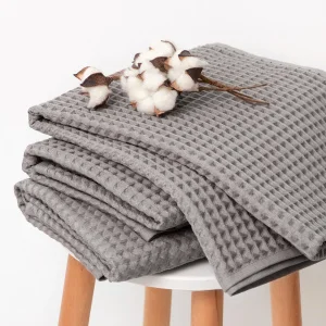 Полотенце вафельное банное Этель  Boho  67х140см цвет светло-серый 100% хлопок 290 гр м2 6243523  1