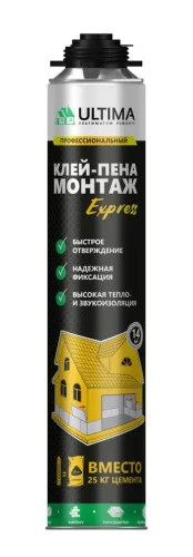 Клей-пена строительно-монтажный Ultima Express Монтаж 750 мл (UGLUPU750)  1 12