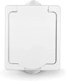 Розетка 1-м ОП Аллегро с заземл., с крышкой, с защитной шторкой, белая 5563286 UNIVersal