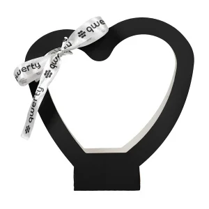 Пакет д/цветов "Сердце" 30х30х1см с лентой чёрный (Qwerty) *6