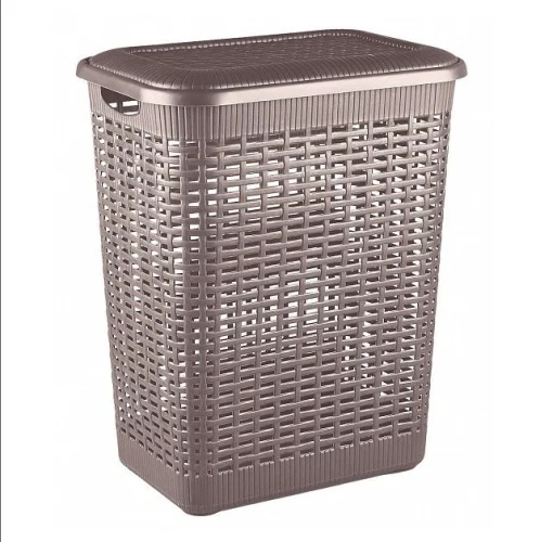 Корзина д белья пласт 50л коричневая 420х310х560мм 431293414  1 6