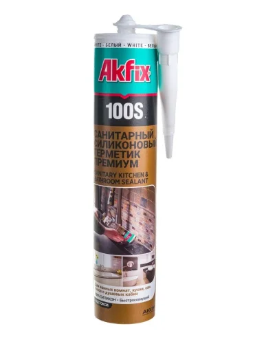 Герметик санитарный Akfix 100S белый 280мл SA032  1
