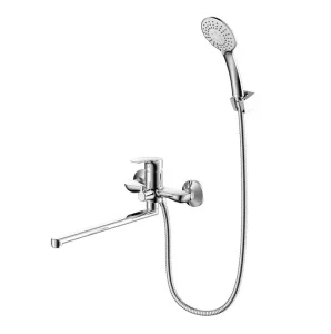 Смеситель для ванны с длинными изливом, глянцевый хром, Rora, Milardo, RORSB00M10